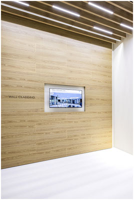 Architektonische Detailaufnahme: Design-Elemente im Standbau.