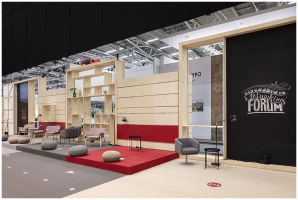 Messestand-Architektur mit nachhaltigen Materialien – dokumentiert für Aussteller und Designer.