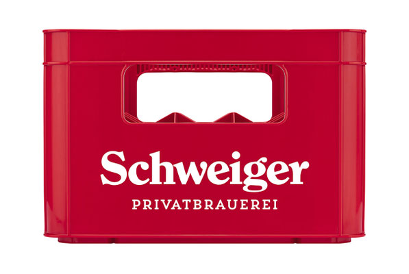 Bierkasten Schweiger Bräu leeer für Werbung