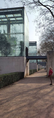 die kleinen Gewächshäuser im Parc André Citroen