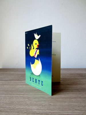 geboortjekaartje met vintage prent / new baby card with vintage print