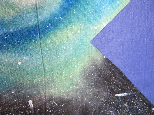 handgeschilderde ruimte, nevel, sterren / hand painted space, nebula, stars