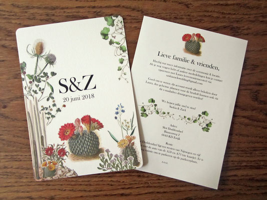 S&Z - bruiloft uitnodiging en bijbehorende brief / wedding invitation and accompanying letter