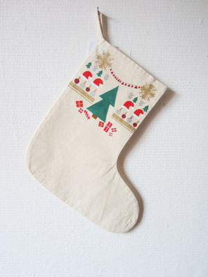 handgeschilderde kerstsok voor de kerst / hand painted stocking for christmas