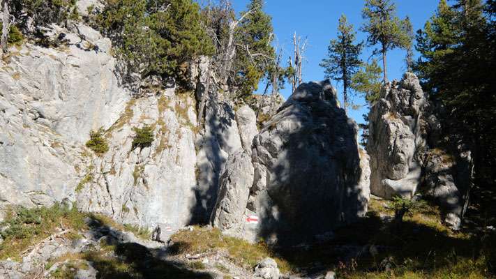 Wieder die tolle Felslandschaft beim Trittisattel