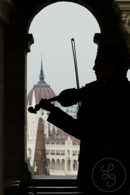 Violoniste - Bastion des pêcheurs, Budapest (Hongrie), Juillet 2010