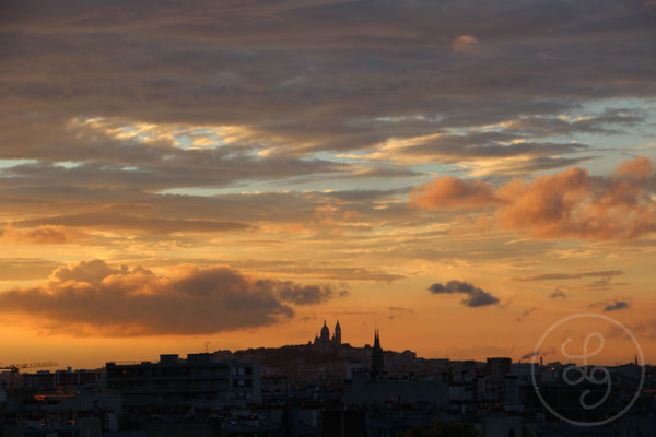 Coucher de soleil sur le Sacré Coeur - Paris, Août 2017