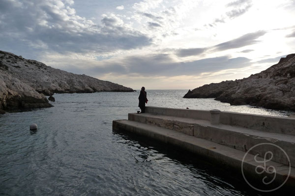 La silhouette de Marie-Françoise - Callelongue, vers Marseille, Décembre 2008