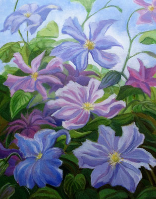 4- Clematis Blue Angel 50 x 60 acryl