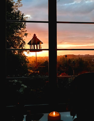 Sonnenuntergang im neuen Wintergarten