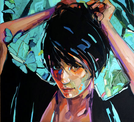 KIMONO series of EDEN 120x130cm, oil on canvas