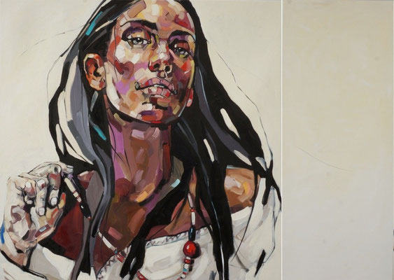 GIRL WITH NECKLACE 100x140cm /2 panels/, Paris/NY 2014/2015