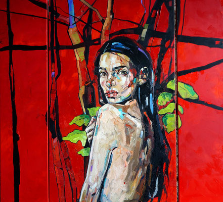 RED FOREST 130x150cm, triptych, 2016