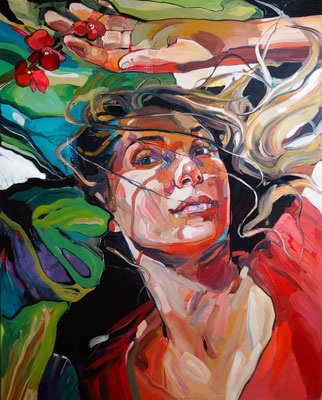 RED ORCHID 150x120cm, oil on canvas