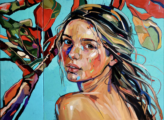 TANGALLE series 120x160cm (2panels), oil on canvas