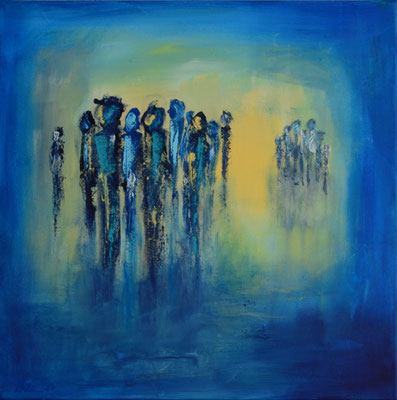 wohin geht`s? 50 x 50 Acryl auf Leinwand verk.
