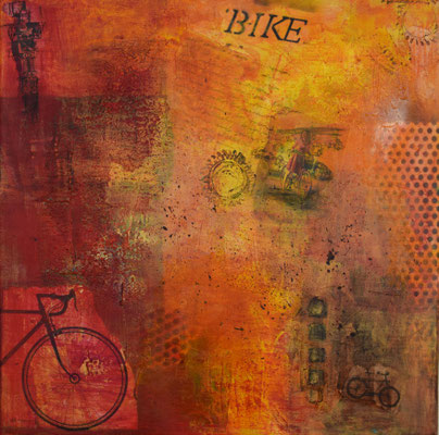 bike 40 x 40 Acryl/Collage