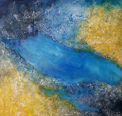 Deep blue II 40 x 40 Acryl/Struktur verk.