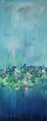 Farbenrausch 40 x 100 Acryl/ Bauschaum auf Leinwand