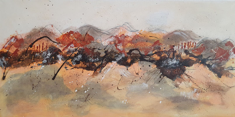 Mountains 40 x 80 Acryl/Struktur auf Leinwand