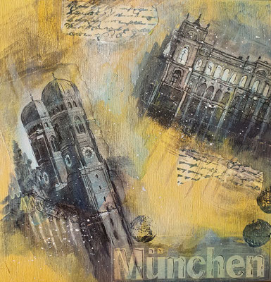 München VIII 20 x 20 Acryl / Collage