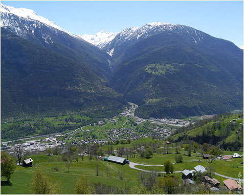 Gredetschtal Blick nach Gamsen 04.05.2014