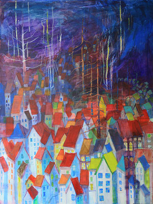 „Die Altstadt“, Acryl auf Leinwand, 80 x 60 cm