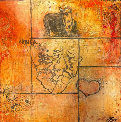 „Erwachen des Kontinents“, Mixed Media