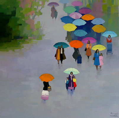 Ohne Titel, Öl auf Leinwand, 80 × 80 cm, 2020