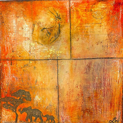 „Im Bann des Abendrots“, Mixed Media