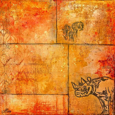 „Zwischen Licht und Schatten", Mixed Media