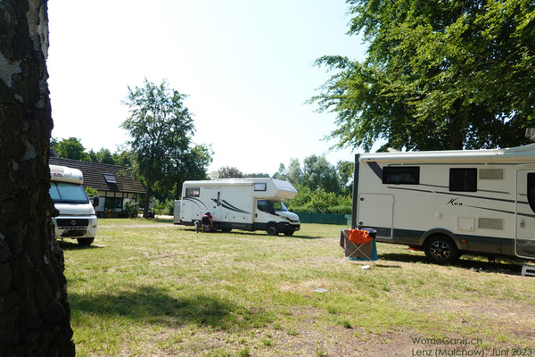 Unser Stellplatz am Hafen von Lenz.