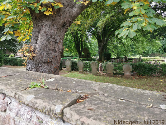 Blick über die Friedhofsmauern