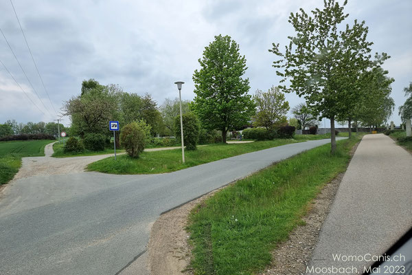 Stellplatz in Moosbach, wo wir Wasser bekommen