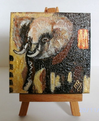 Der Elefant 8 x 8 cm