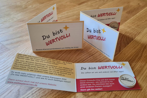 Unsere Klappkarten mit Einkaufschip