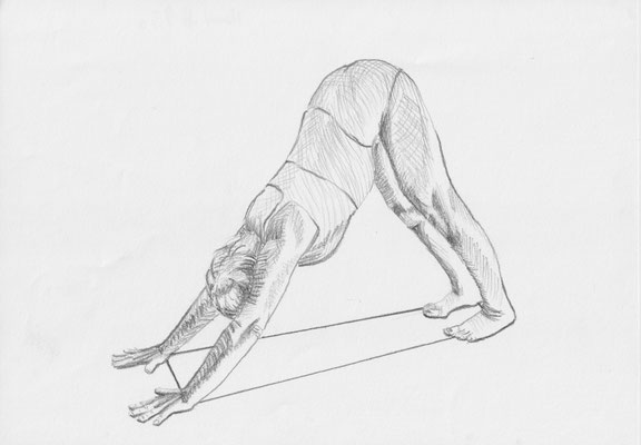 10.Adho Mukha Shvanasana, gestreckte Beine