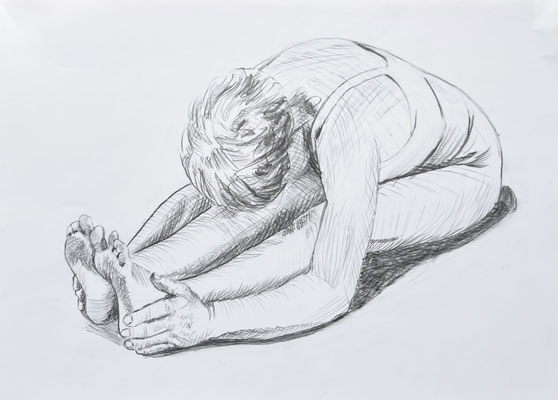 32. Pascimotanasana, entspannte Arme