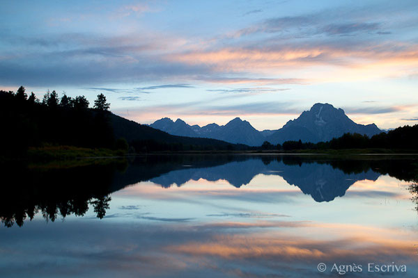 Coucher de soleil à Oxbow Bend à Grand Teton National Park