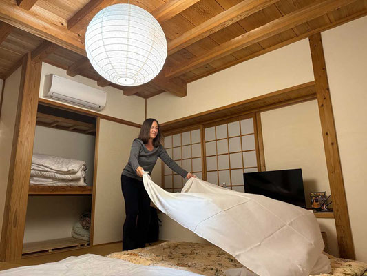 Tatami-Zimmer im Ryokan Fukinotou, Kunisai, Kyushu