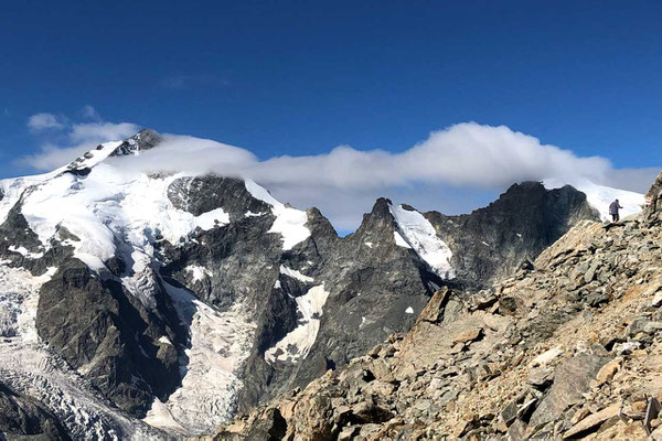 Piz Bernina mit Biancograt, Wanderung Diavolezza Bergstation 