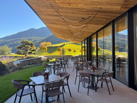 Restaurant Terrasse Wellnesshotel Plunhof Südtirol