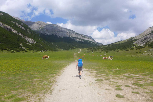 Dolomiten-Höhenweg Nr. 1 Richtung Fanes Alm