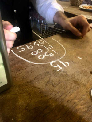 Rechnung an der Tapastheke Sevilla