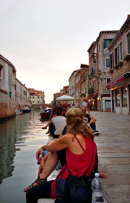 Sitting on the bar canale in Cannaregio 