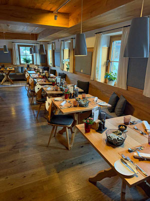 Frühstücksraum Hotel Puradies Leogang