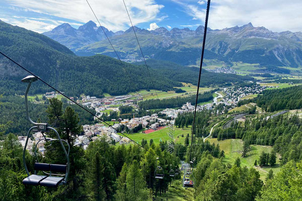 Languard Sessellift hinab nach Pontresina