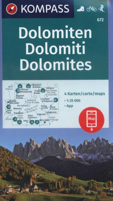  Dolomiten 4er-Kartenset Kompass-Verlag 