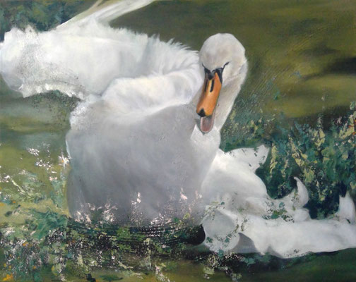 Mein lieber Schwan 2023, Öl auf Leinwand, 80 x 100 cm