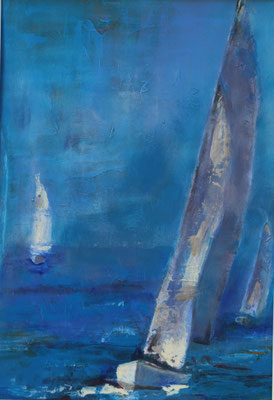 Segelboot 2020, Acryl auf Papier 40 cm x 30 cm - verkauft/sold